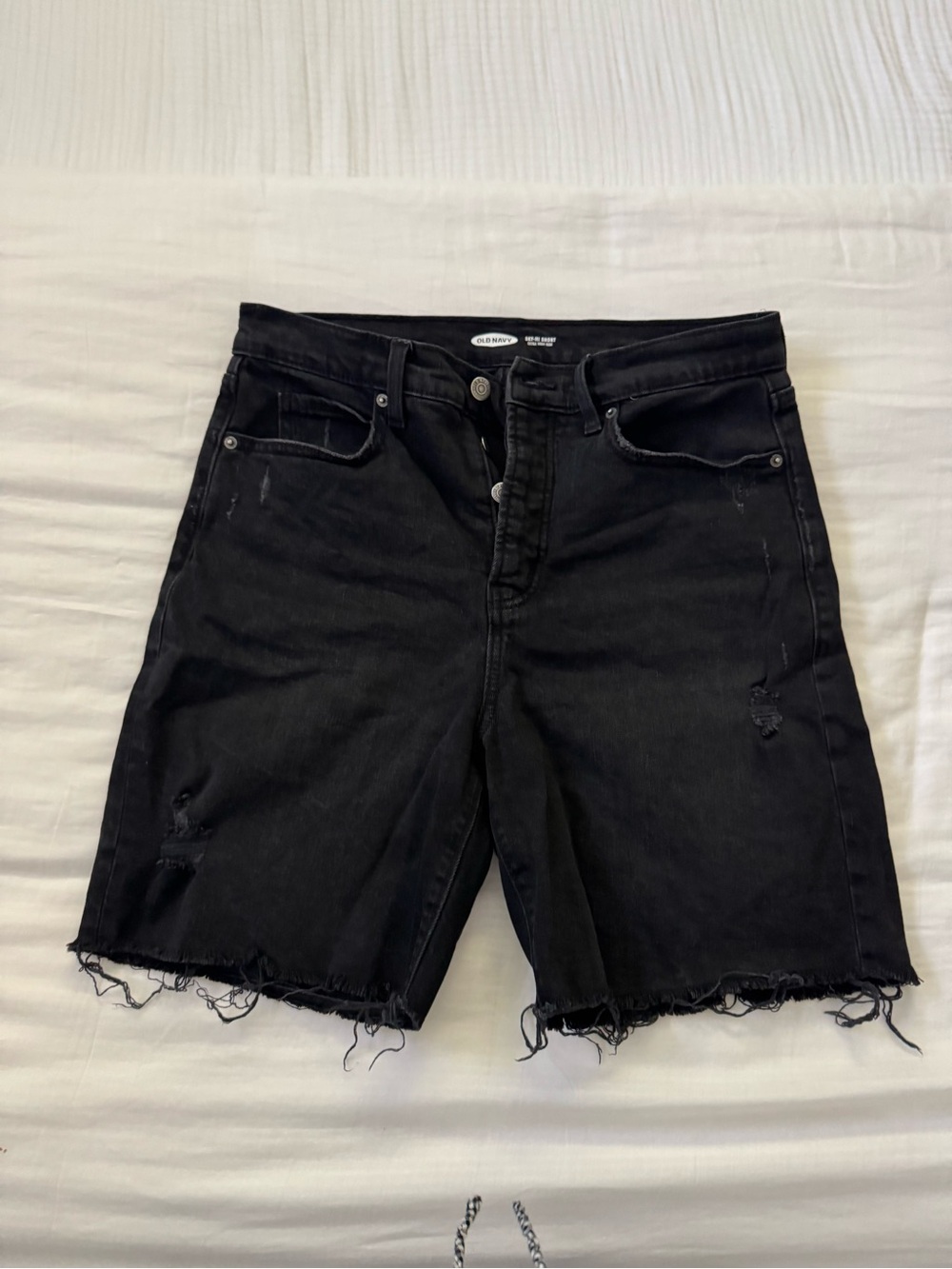 Old Navy Black Distressed Jean Shorts